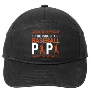 Never Underestimate The Pride Of A Baseball Papa 7-Panel Snapback Hat