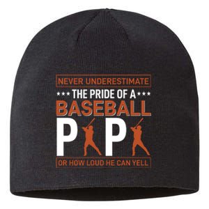 Never Underestimate The Pride Of A Baseball Papa Sustainable Beanie