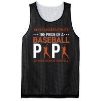 Never Underestimate The Pride Of A Baseball Papa Mesh Reversible Basketball Jersey Tank