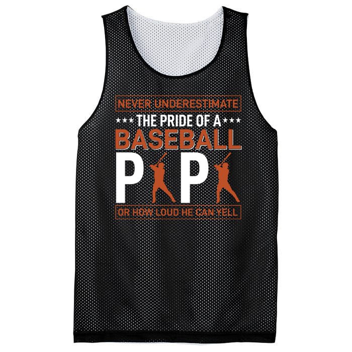 Never Underestimate The Pride Of A Baseball Papa Mesh Reversible Basketball Jersey Tank