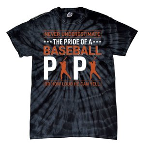 Never Underestimate The Pride Of A Baseball Papa Tie-Dye T-Shirt