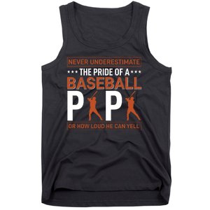 Never Underestimate The Pride Of A Baseball Papa Tank Top