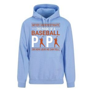 Never Underestimate The Pride Of A Baseball Papa Unisex Surf Hoodie