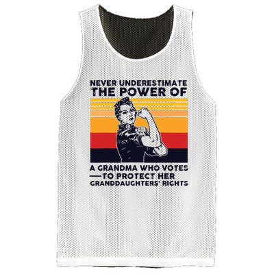 Never Underestimate The Power Of A Grandma Who Votes Mesh Reversible Basketball Jersey Tank