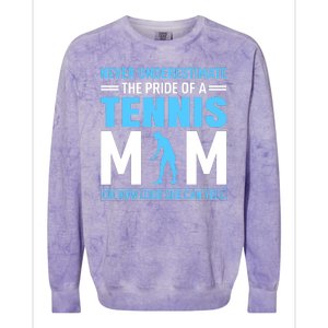 Never Underestimate The Pride Of A Tennis Mom Colorblast Crewneck Sweatshirt