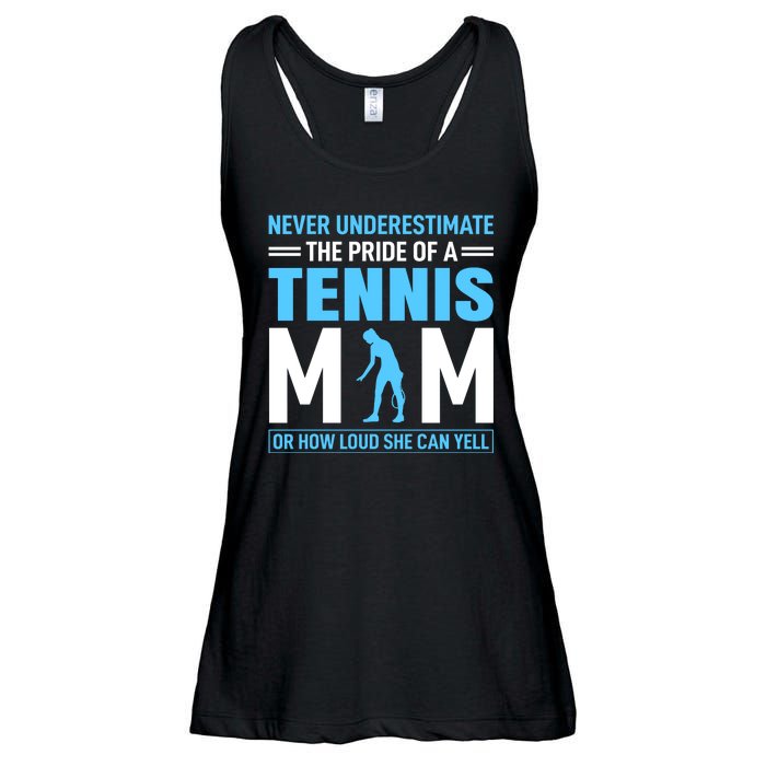 Never Underestimate The Pride Of A Tennis Mom Ladies Essential Flowy Tank