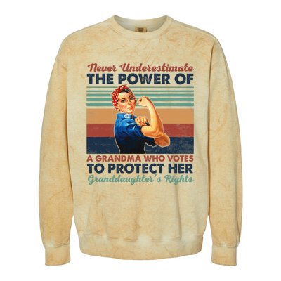 Never Underestimate The Power Of A Grandma Who Votes Colorblast Crewneck Sweatshirt