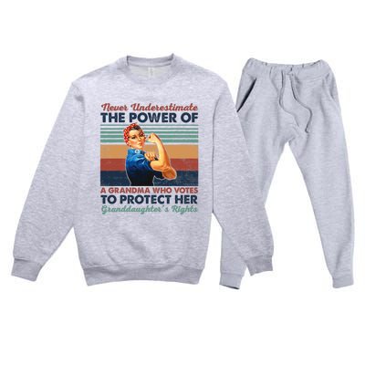 Never Underestimate The Power Of A Grandma Who Votes Premium Crewneck Sweatsuit Set