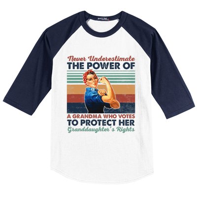 Never Underestimate The Power Of A Grandma Who Votes Baseball Sleeve Shirt