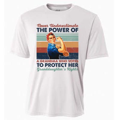 Never Underestimate The Power Of A Grandma Who Votes Cooling Performance Crew T-Shirt