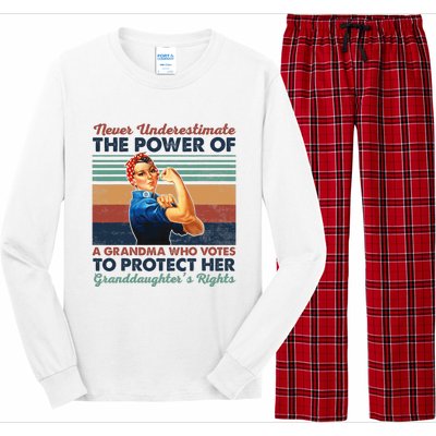 Never Underestimate The Power Of A Grandma Who Votes Long Sleeve Pajama Set