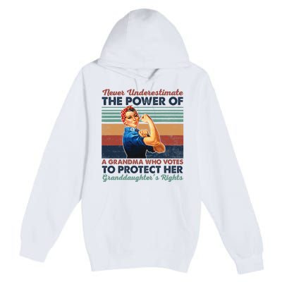 Never Underestimate The Power Of A Grandma Who Votes Premium Pullover Hoodie