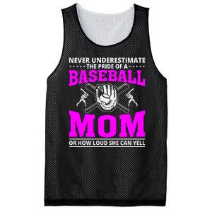 Never Underestimate The Pride Of A Baseball Mom Mesh Reversible Basketball Jersey Tank