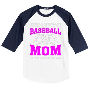 Never Underestimate The Pride Of A Baseball Mom Baseball Sleeve Shirt