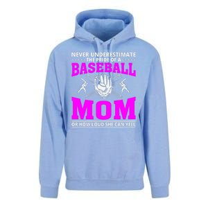 Never Underestimate The Pride Of A Baseball Mom Unisex Surf Hoodie