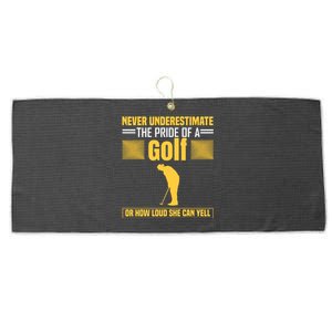 Never Underestimate The Pride Of A Golf Mom Large Microfiber Waffle Golf Towel