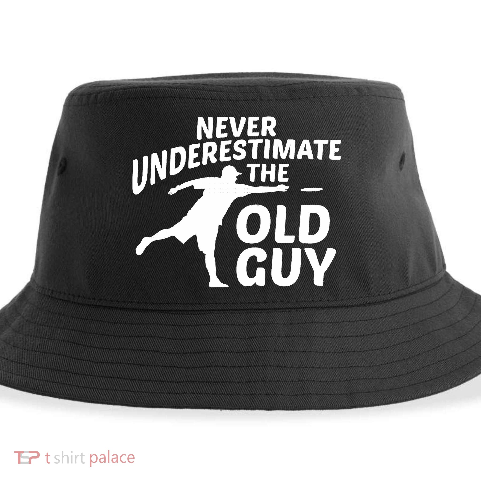 Never Underestimate The Old Guy Retron Vintage Disc Golf Sustainable Bucket Hat
