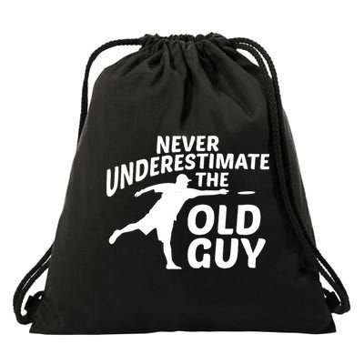 Never Underestimate The Old Guy Retron Vintage Disc Golf Drawstring Bag