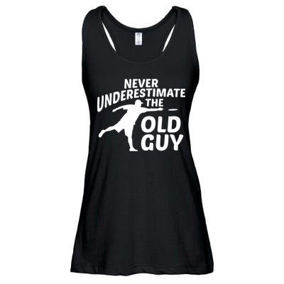 Never Underestimate The Old Guy Retron Vintage Disc Golf Ladies Essential Flowy Tank