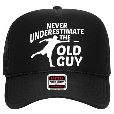 Never Underestimate The Old Guy Retron Vintage Disc Golf Trucker Hat