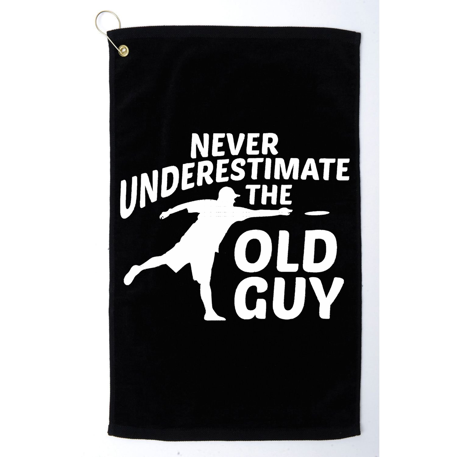 Never Underestimate The Old Guy Retron Vintage Disc Golf Golf Towel