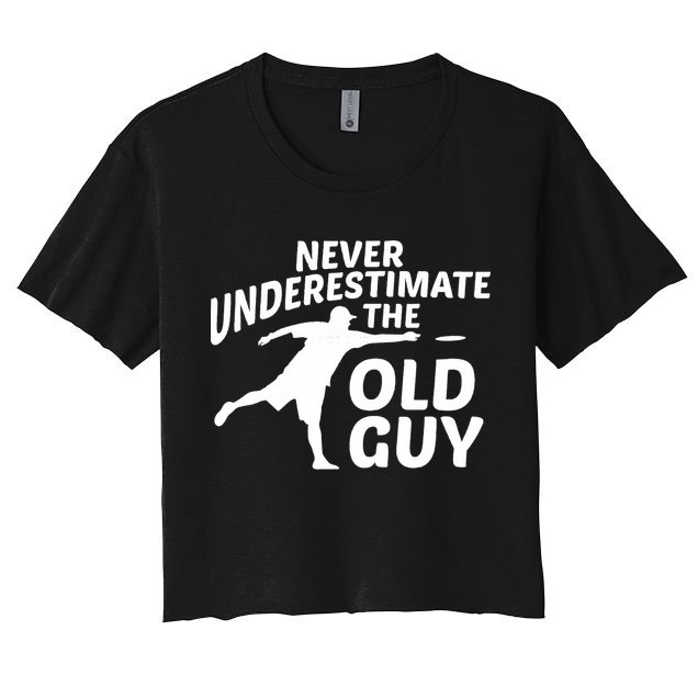 Never Underestimate The Old Guy Retron Vintage Disc Golf Crop Top