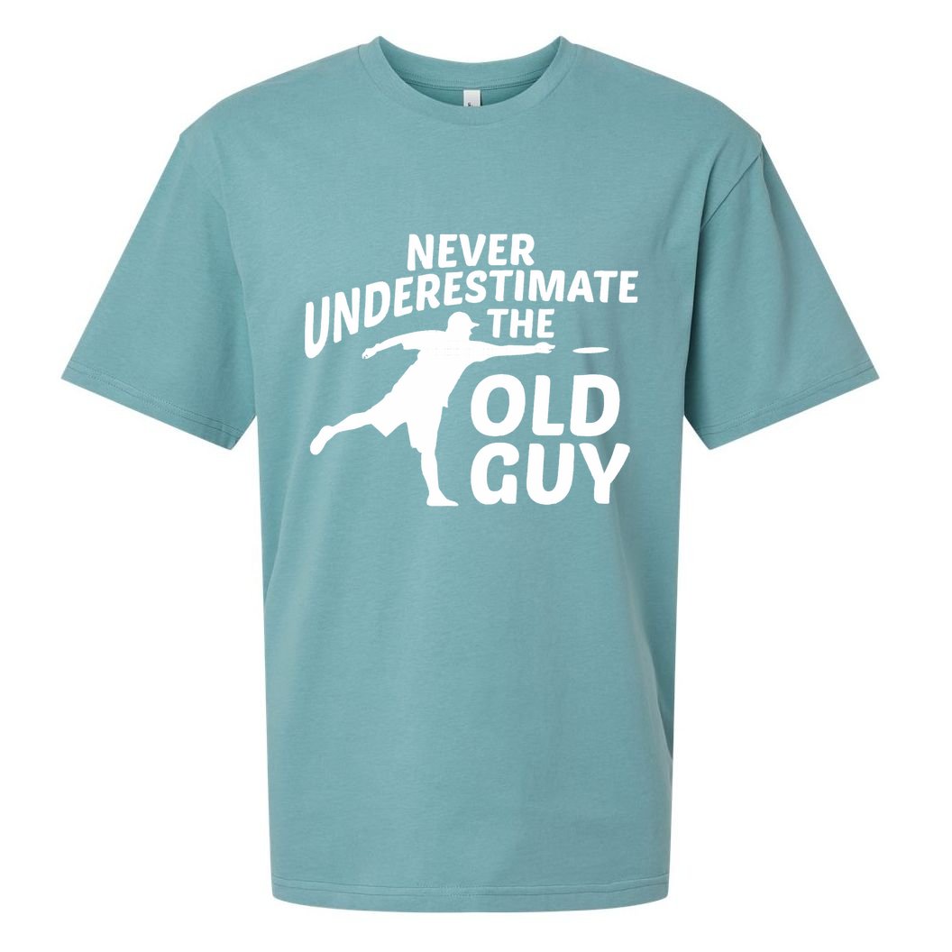 Never Underestimate The Old Guy Retron Vintage Disc Golf Sueded Cloud Jersey T-Shirt