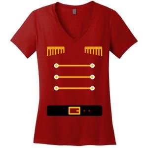 Nutcracker Uniform Toys Soldier Christmas Women's V-Neck T-Shirt