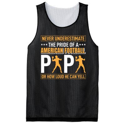 Never Underestimate The Pride Of A American Football Papa Mesh Reversible Basketball Jersey Tank