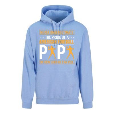 Never Underestimate The Pride Of A American Football Papa Unisex Surf Hoodie