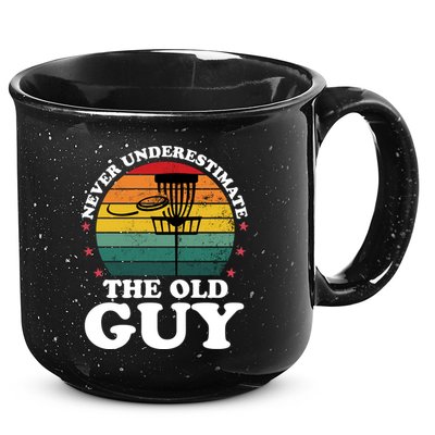 Never Underestimate The Old Guy Funny Disc Golf Frisbee Gift 15oz Campfire Ceramic Mug