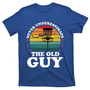 Never Underestimate The Old Guy Funny Disc Golf Frisbee Gift T-Shirt