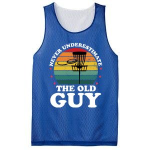 Never Underestimate The Old Guy Funny Disc Golf Frisbee Gift Mesh Reversible Basketball Jersey Tank