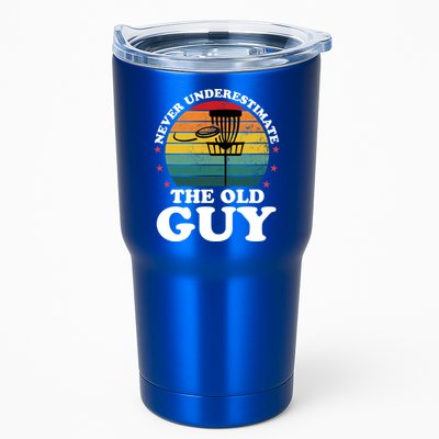 Never Underestimate The Old Guy Funny Disc Golf Frisbee Gift Tumbler