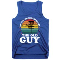 Never Underestimate The Old Guy Funny Disc Golf Frisbee Gift Tank Top