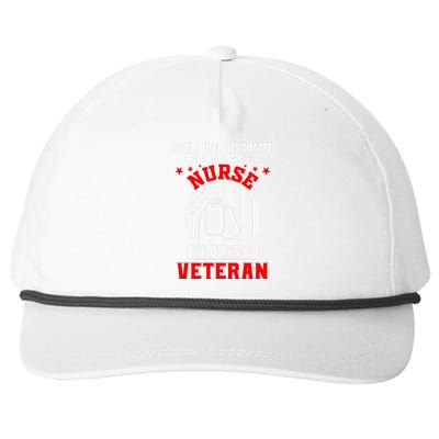 Never Underestimate The Love Of A Nurse Veteran Snapback Five-Panel Rope Hat