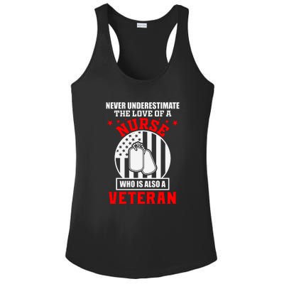 Never Underestimate The Love Of A Nurse Veteran Ladies PosiCharge Competitor Racerback Tank