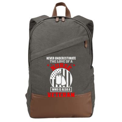 Never Underestimate The Love Of A Nurse Veteran Cotton Canvas Backpack