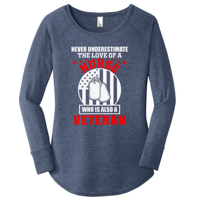 Never Underestimate The Love Of A Nurse Veteran Women's Perfect Tri Tunic Long Sleeve Shirt