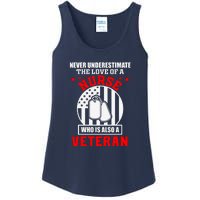 Never Underestimate The Love Of A Nurse Veteran Ladies Essential Tank