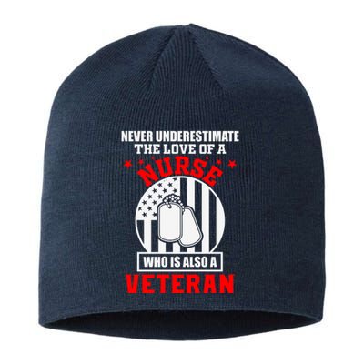 Never Underestimate The Love Of A Nurse Veteran Sustainable Beanie