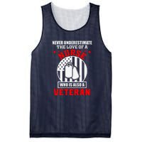 Never Underestimate The Love Of A Nurse Veteran Mesh Reversible Basketball Jersey Tank