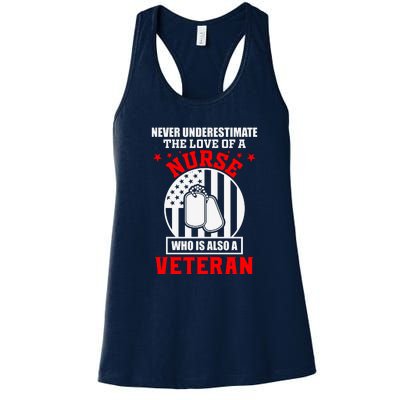 Never Underestimate The Love Of A Nurse Veteran Women's Racerback Tank