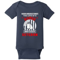 Never Underestimate The Love Of A Nurse Veteran Baby Bodysuit