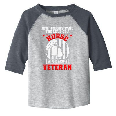 Never Underestimate The Love Of A Nurse Veteran Toddler Fine Jersey T-Shirt