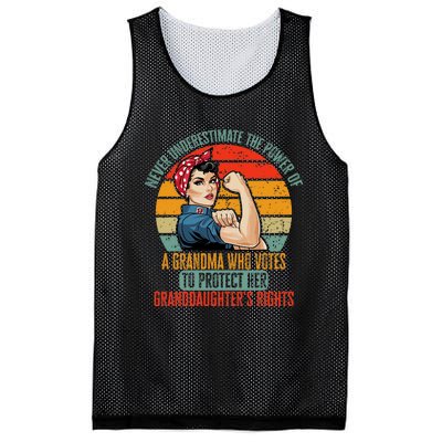 Never Underestimate The Power Of A Grandma Who Votes Mesh Reversible Basketball Jersey Tank