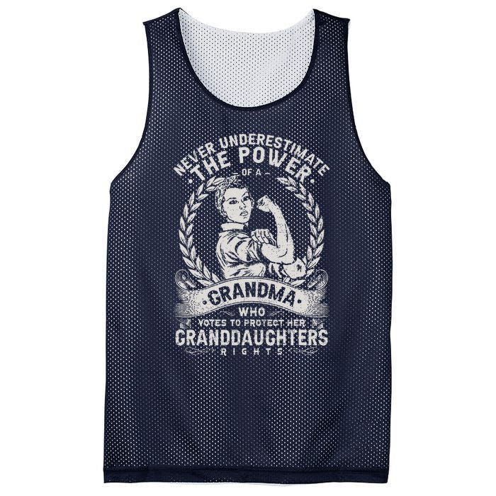 Never Underestimate The Power Of A Grandma Mesh Reversible Basketball Jersey Tank