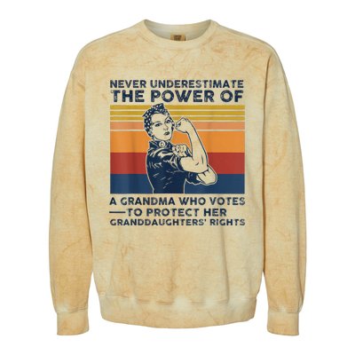 Never Underestimate The Power Of A Grandma Who Votes Colorblast Crewneck Sweatshirt