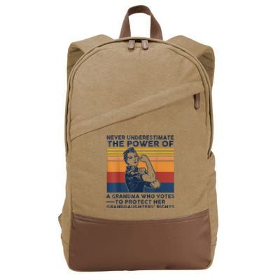 Never Underestimate The Power Of A Grandma Who Votes Cotton Canvas Backpack