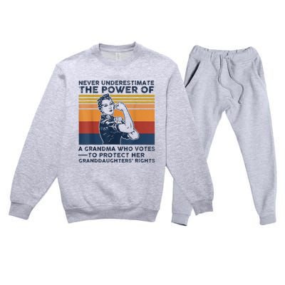 Never Underestimate The Power Of A Grandma Who Votes Premium Crewneck Sweatsuit Set